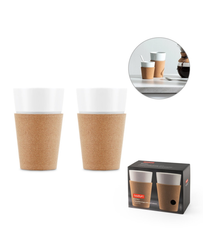BISTRO 600. Conjunto de 2 canecas em porcelana 600ml