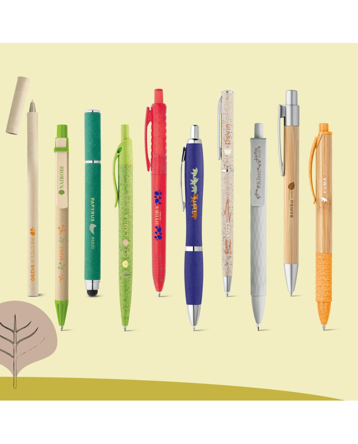 ORGANIC WRITING SHOWCASE. Mostruário com 20 esferográficas ECOlogic