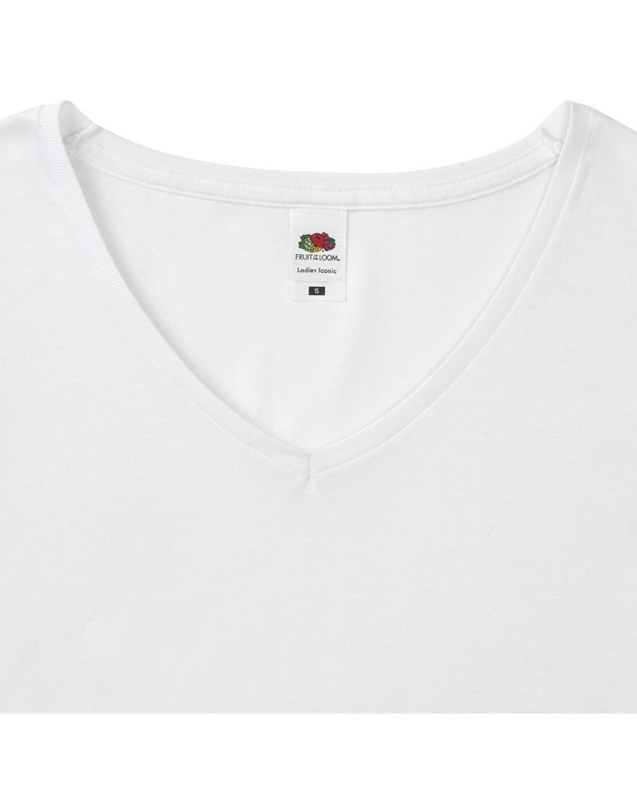 T-Shirt Mulher Branca Iconic V-Neck