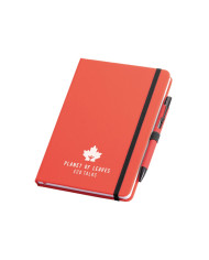 SHAW. Conjunto esferográfica e bloco de notas A5