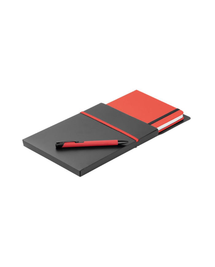 SHAW. Conjunto esferográfica e bloco de notas A5