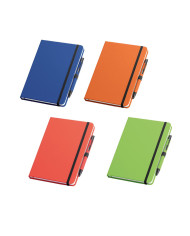 SHAW. Conjunto esferográfica e bloco de notas A5