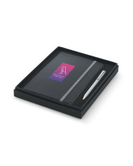 MORAES. Conjunto esferográfica e bloco de notas A5