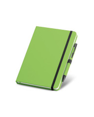 SHAW. Conjunto esferográfica e bloco de notas A5